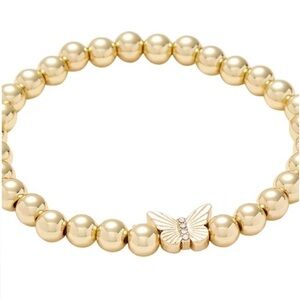 NWT BaubleBar Gold Butterfly Beaded Bracelet